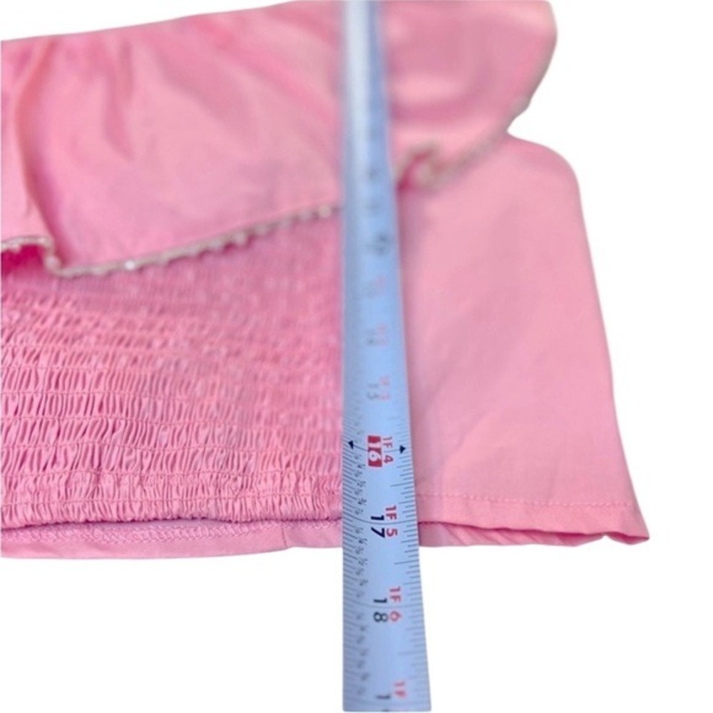 Wildfox Ruffle One Shoulder Davenay Top, Color Candy Pink, Size‎ Large - Picture 5 of 12